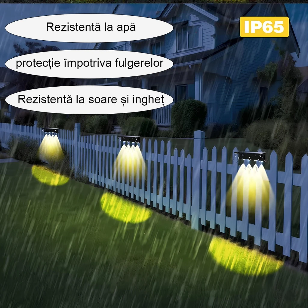 Solar lamp 4 LEDs, IP65, 12 modes