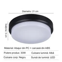 LED wall light 30W Round Exterior, 3000k, Black, Applied outdoors