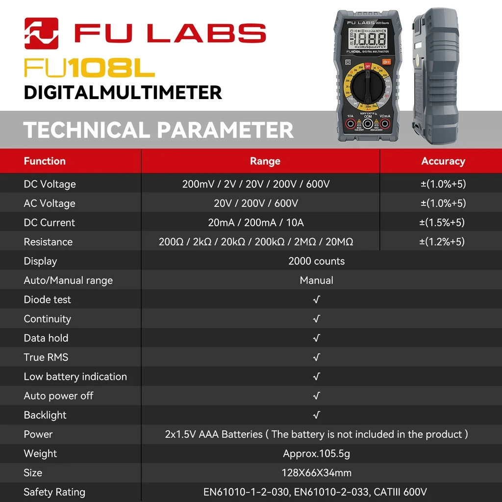 Digital Multimeter FU108L
