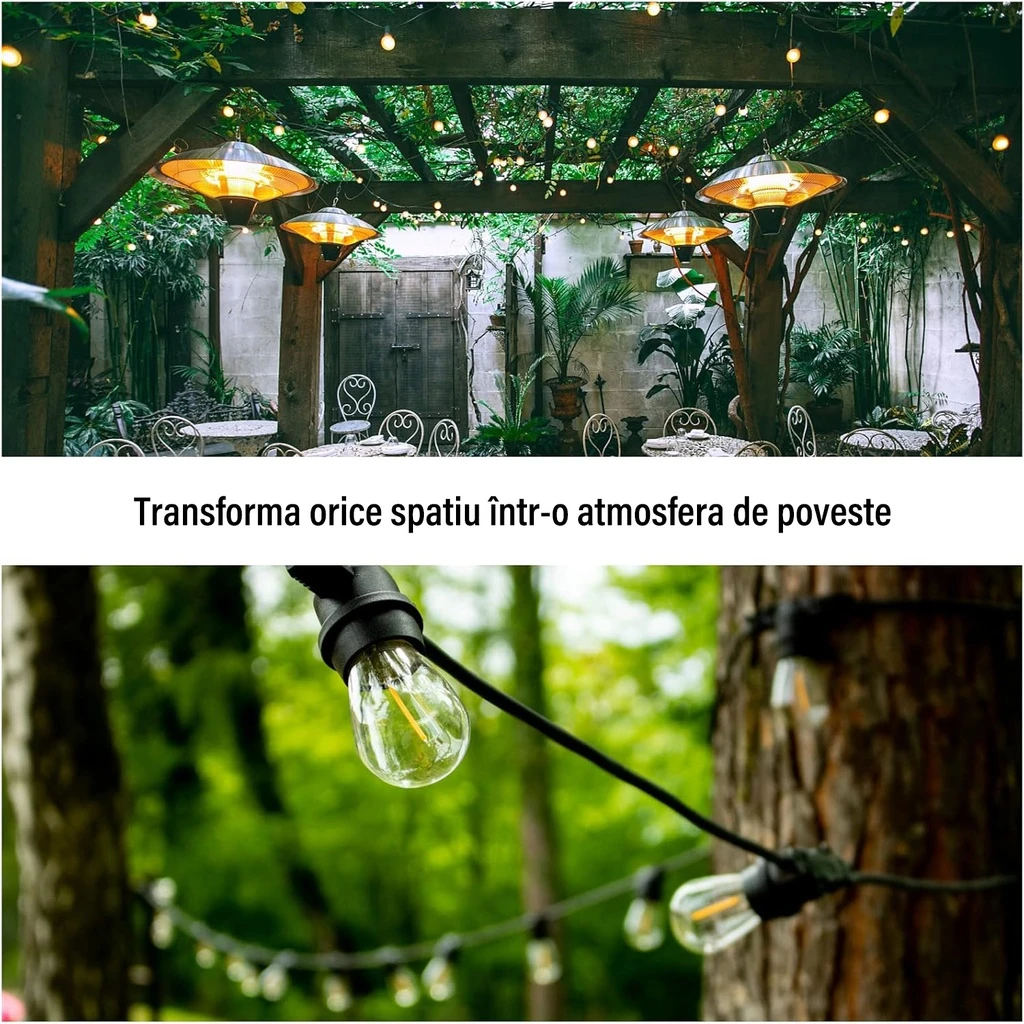 String light, 10 m, interconnectable, E27 socket, IP65