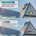 Solar-powered light, 100 LEDs with 1 grid, wall mounting, white light 6500k
