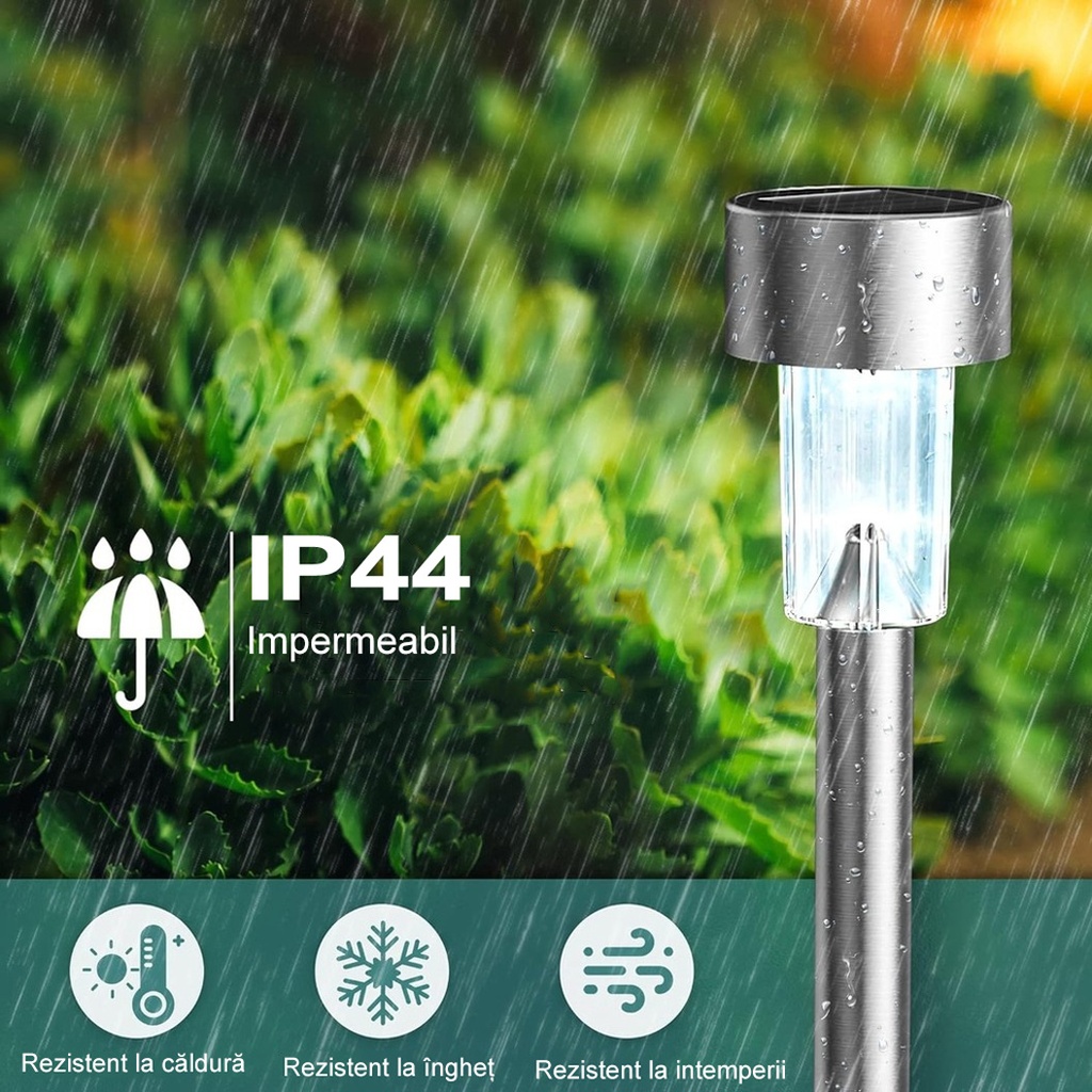 Decorative Solar LED garden lamp, Silver color, multicolor light