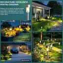 Decorative Solar LED garden lamp, Silver color, multicolor light