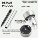 Solar LED outdoor for garden, normal diffuser, 0.06W, Stainless steel, 29 cm, white light