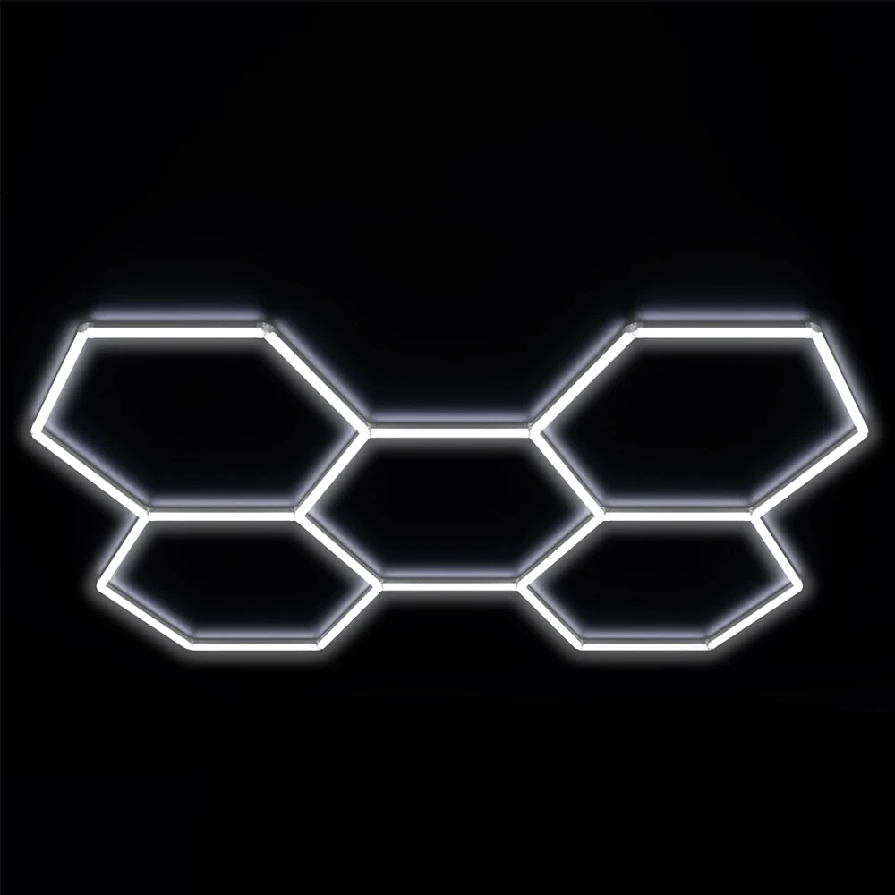 Set of 5 Honeycomb LED Hexagons 168W, 6500k, Cool White light, 2.34x1.66m