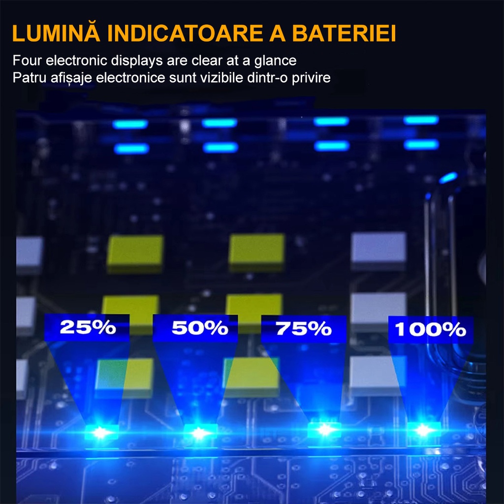 Portable UV LED Flashlight, , USB Type C Charging, 50 m Range, 5W, 3 Light Colors, 1200 mAh, 8 x 2 x 4.2 cm, Transparent Fluorescent