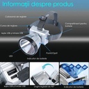 LED Flashlight with Power Bank, Head Mount, USB Charging, Range 100-200m, 5W, 3 Brightness Levels, Battery Display, Silver