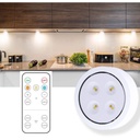 3 LED Lamps Set, Wireless, Battery Operated, 3 Light Colors, Remote Control, Plastic, White