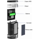 Decorative solar LED lamp with bidirectional light, IP65, 1.2V, 600mah, 15.1 x 9 x 6 cm, ABS material, Cool White 