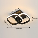 22W LED Ceiling Light – Modern Design with Squares, 3 Light Colors (Warm/Neutral/Cool White), Acrylic & Metal, Black