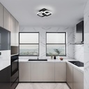 22W LED Ceiling Light – Modern Design with Squares, 3 Light Colors (Warm/Neutral/Cool White), Acrylic & Metal, Black