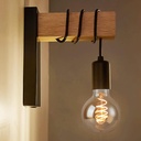 Rose LED, Vintage Retro Wooden Wall Lamp, E27, 1 Adjustable Arm, 8847/1 