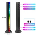 RGB LED Light Bar with Music Sync – 32 LEDs, Sound Sensor, 17 Colors, Multiple Modes, Brightness & Speed ​​Adjustment, USB-C Power Supply, Black