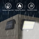 Solar LED Lamp with Remote Control – 120 COB LEDs, 10 Grids, Motion & Light Sensor, 1200mAh Battery, 260 lm, 5m Cable, Water Resistant, Black