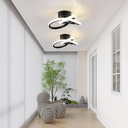 LED Chandelier 24W, 3 Color Temperature Settings (Cool White, Neutral, Warm), Modern Design, Black