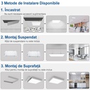 LED panel 30x60 cm, 40W, Eco model, white frame, 6500k, recessed lighting