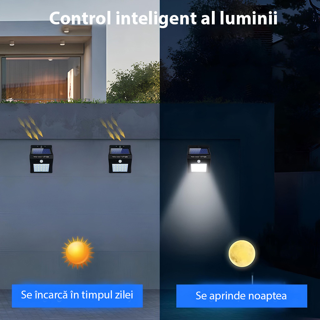 Solar lamp with motion sensor, 20 LEDs, white light 6500k