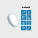 Round LED Ceiling light 12W φ 16cm, 6500k, White, applied