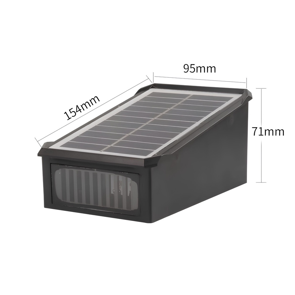 Solar LED wall light with 2 LEDs, IP65, 3 colors 6500k, 4000k, 3000k