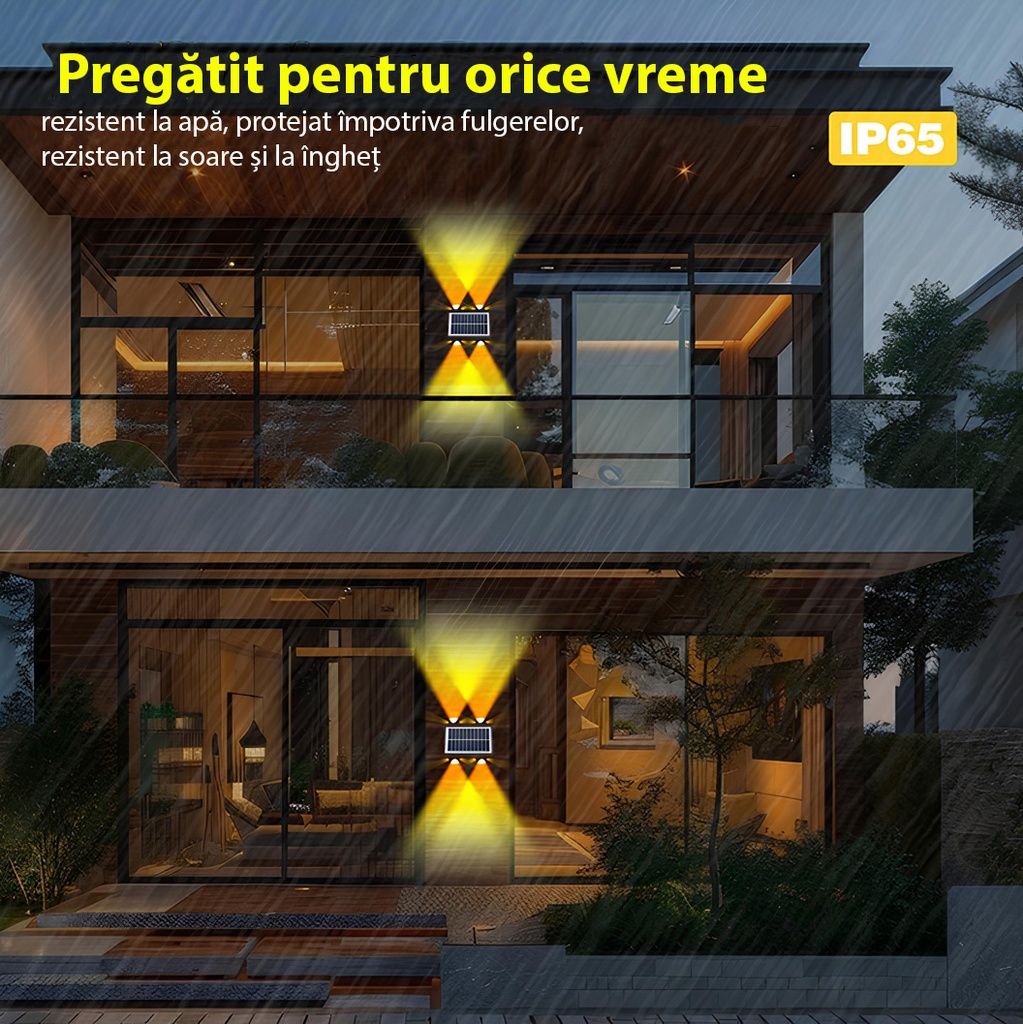 Solar lamp 4 LEDs, IP65, 3 colors 6500k, 4000k, 3000k