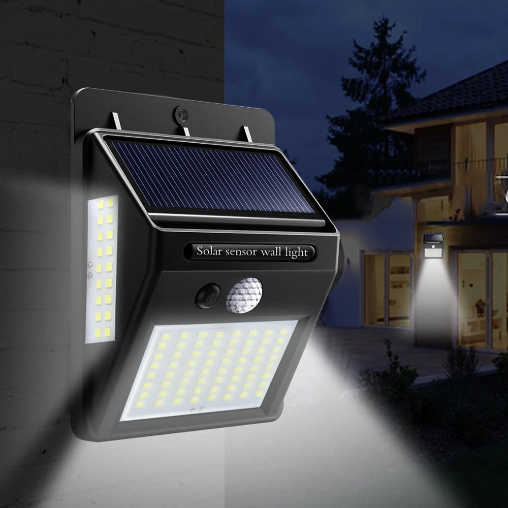 Lampa solara cu senzor de miscare, 64 LED-uri, 6500k
