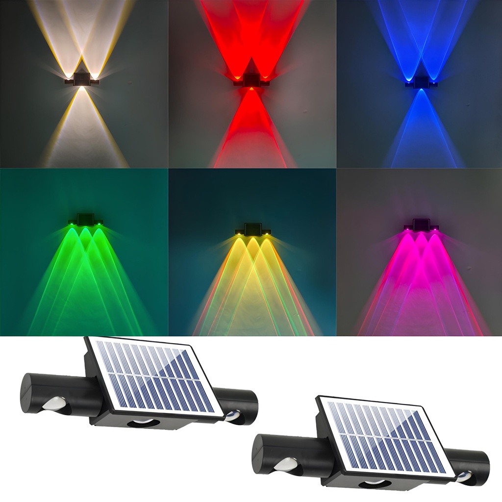 Lampa solara 3 LED-uri, IP65, RGB