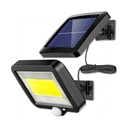 Lampa Solara cu 100 LED-uri COB, Senzor de Miscare, Montaj pe Perete, 3 Moduri de iluminare, Lumina Alb Rece, IP65, Neagra