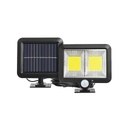 Lampa Solara cu Senzor de Miscare, 108 LED COB, 2400lm, 3 Moduri de Iluminare, Lumina Alb Rece, IP65, Neagra