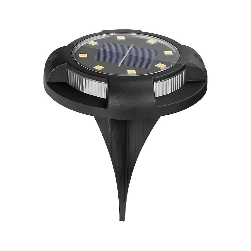 [LBZ-00197] Lampa Solara LED Spot pentru Gradina, 4 LED-uri Laterale Multicolore & 8 LED-uri Principale Alba Rece, IP65, Material ABS, Baterie 2V 700mAh, 11x13.5 cm, Neagra