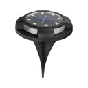 Lampa Solara LED Spot pentru Gradina, 4 LED-uri Laterale Multicolore + 8 LED-uri Principale Alba Rece, IP65, Material ABS, Baterie 2V 700mAh, 11x13.5 cm, Neagra