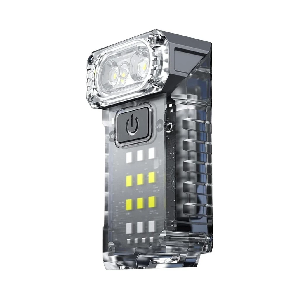 [LBZ-00202] Lanterna UV LED Portabila, 5W, USB-C, 1200mAh, 3 Culori, Raza 50m, Compacta, Transparent Fluorescent, Banda Elastica Cap