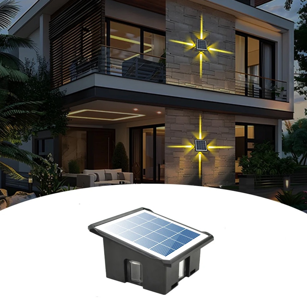 Lampa solara 4 LED-uri, IP65, 3 culori 6500k, 4000k, 3000k
