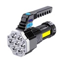 Lanterna LED Puternica, Reincarcabila, Rezistenta la Apa – COB, cu Maner, pentru Camping, Drumetii, Urgente – Negru/Albastru (14.1 x 6.4 cm)
