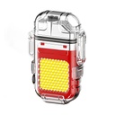 Lanterna LED Tip Breloc cu Bricheta – Reincarcabila USB-C, Impermeabila, COB LED, 3 Moduri de Iluminare, 300mAh, Raza 50-100m – Rosu (7.4 x 4.9 x 1.7 cm)