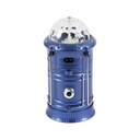 Lantera LED pliabila de camping, reincarcabila USB, 6 LED-uri, 1W, felinar si lanterna, lumina alba rece + RGB, Albastra