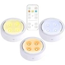 [LBZ-00235] Set 3 Lampi LED Fara Fir – Alimentate cu Baterii, 3 Culori de Lumina, Telecomanda, Design Modern, Plastic Rezistent – Alb