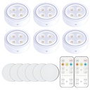 Set 6 Lampi LED Fara Fir – Alimentate cu Baterii, 3 Culori de Lumina, 2 Telecomenzi, Plastic Rezistent – Alb