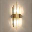 Aplica de perete cu LED, pentru interior, otel inoxidabil si sticla, 40 x 16 cm, auriu