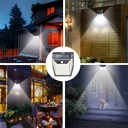 Lampa solara LED cu senzor de miscare, 99 LED-uri, Lumina Alb Rece 6500k, Negru