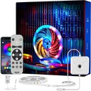 Kit Banda LED Smart RGB 5M – Control prin Aplicatie & Telecomanda, Bluetooth, Lumini Multicolore, Music Sync, Control Vocal