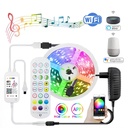 Kit Banda LED Smart RGB 5M – Control prin Aplicatie & Telecomanda, Bluetooth, Lumini Multicolore, Music Sync, Control Vocal