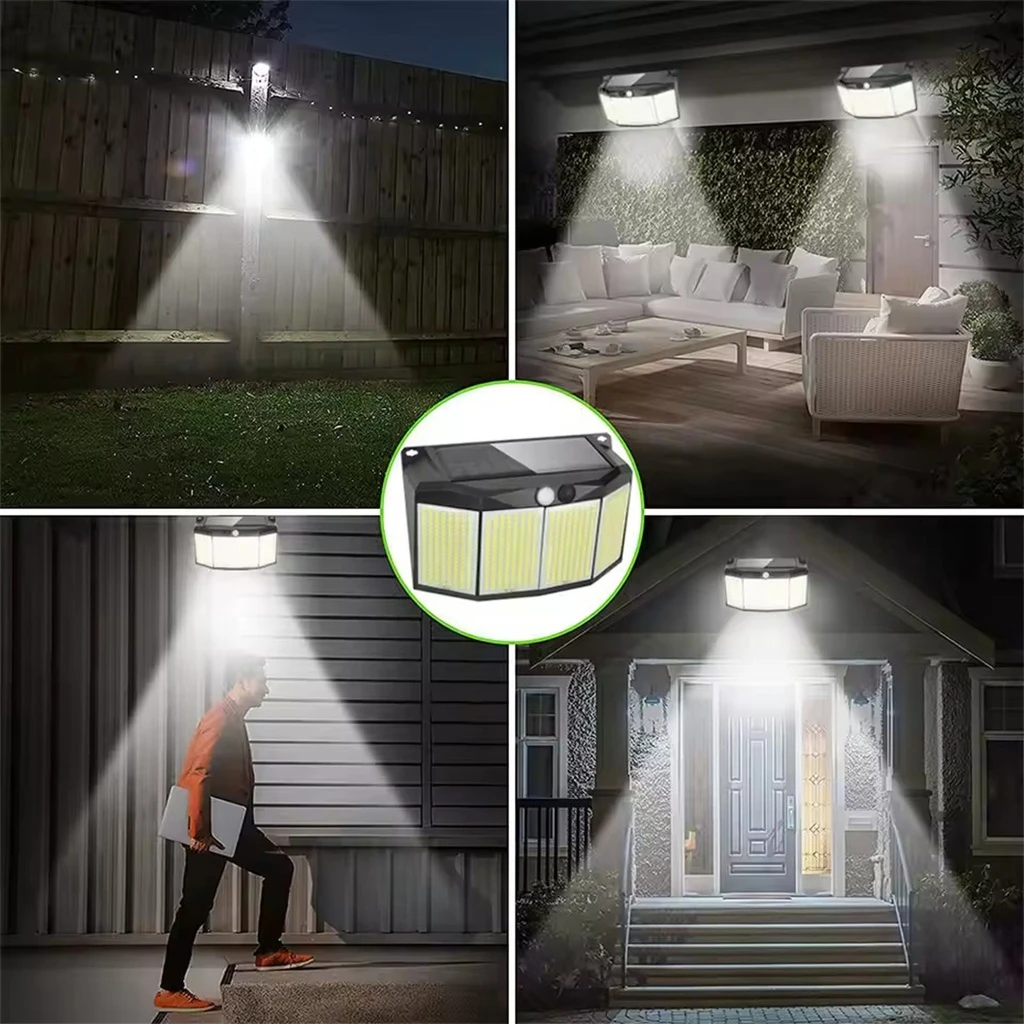 [LBZ-00085] Lampa solara cu senzor de miscare, 576 LED-uri, Lumina Alb Rece 6500k, Negru