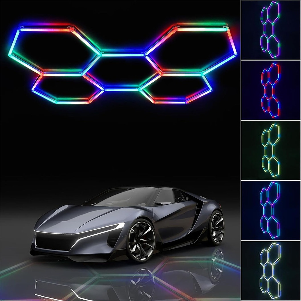 Set 5 Hexagoane LED RGB Honeycomb 80W, 2.34x1.66m
