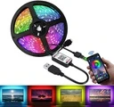 [LBZ-00280] Banda LED RGB 5m, 5050 SMD - 5V, 30 LED/m, Autoadeziva, Control Bluetooth & Telecomanda, Sincronizare Muzica