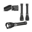 Lanterna tactica LED, din aluminiu, sursa lumina XHP90 Ultra-Bright, Profesionala, Focus ajustabil, acumulator inclus, Rezistenta la apa, Incarcare USB, 2500 lumeni, 3 moduri lumina, Negru