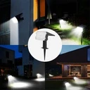 [LBZ-00087] Lampa solara LED cu 45 LED-uri, IP65, pentru gradina, Lumina Alb Rece 6500k, Negru