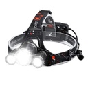 Headlamp, 3x Cree LED, Aluminum, 6000 Lumens + 2 Batteries