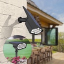 Lampa solara LED cu 19 LED-uri, IP65, pentru exterior, Lumina Alb Rece, 6500k, Negru