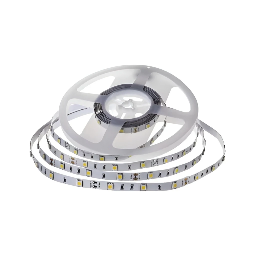 [LBZ-00469] Banda LED 12V, 60 LED/m, SMD 5050, Alb-Rece, Interior IP20, Latime 10mm, Rola 5 metri