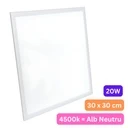 [LBZ-00002] Panou LED 30x30 cm, 20W, Lumina Neutra 4500K, Model Eco, Rama Argintie, Ideal pentru Tavan Fals, Incastrat